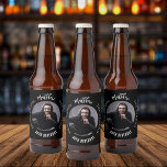 Man myth legend photo birthday party beer bottle label<br><div class="desc">A classic black background.   Text: The Man,  The Myth,  The Legend. Personalise and add his name,  age and photo.</div>