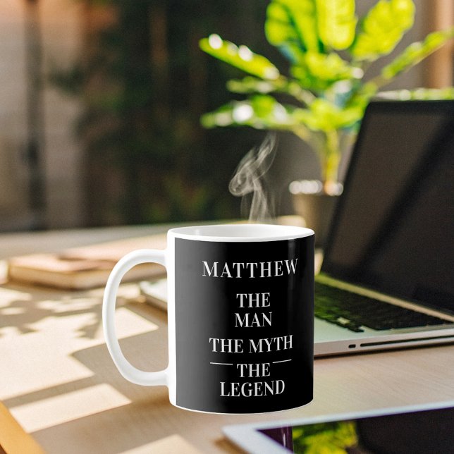 Man myth legend photo black white coffee mug (Creator Uploaded)