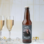 Man myth legend photo charcoal grey birthday party beer bottle label<br><div class="desc">A classic charcoal grey background.   Text: The Man,  The Myth,  The Legend. Personalise and add his name,  age and photo.</div>