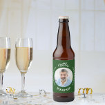 Man myth legend photo emerald green birthday party beer bottle label<br><div class="desc">A emerald green background.   Text: The Man,  The Myth,  The Legend. Personalise and add his name,  age and photo.</div>