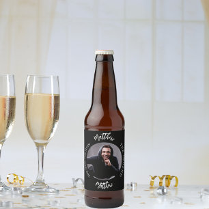 Man myth legend photo name black white beer bottle label
