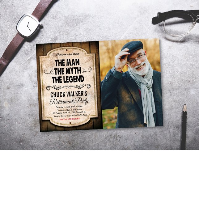 Man Myth Legend Retirement Invitation (Creator Uploaded)