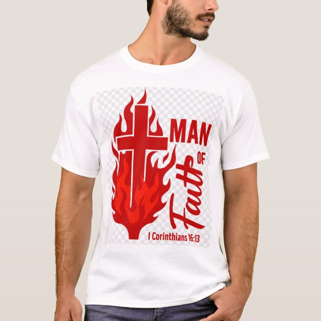 Man Of Faith Red T-Shirt (Front)