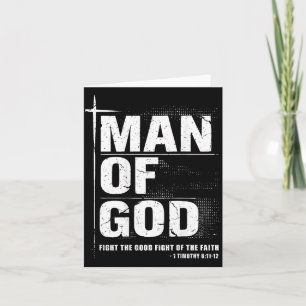 Man Of God Christian Dad Bible Verse Timothy 6 11 Card