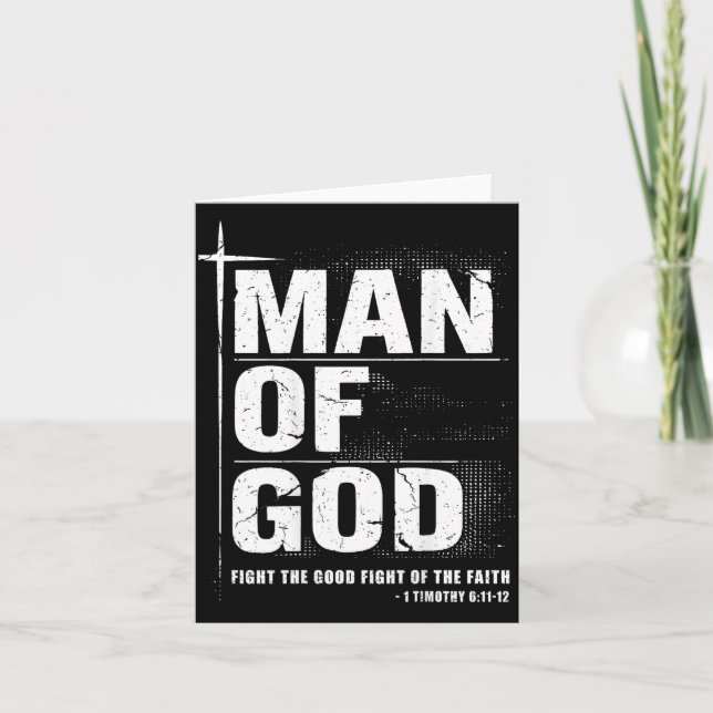 Man Of God Christian Dad Bible Verse Timothy 6 11  Card (Front)