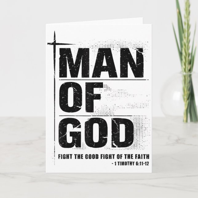 Man Of God Christian Dad Bible Verse Timothy 6 11  Card (Front)