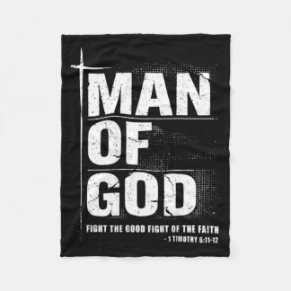 Man Of God Christian Dad Bible Verse Timothy 6 11 Fleece Blanket