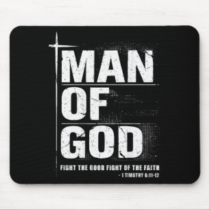 Man Of God Christian Dad Bible Verse Timothy 6 11 Mouse Mat