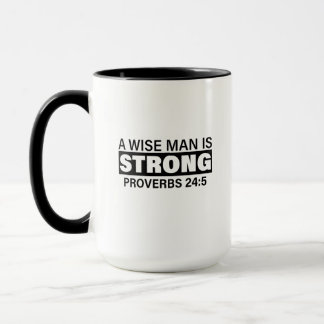 Man of God Coffee Mug - "A Wise Man Is Strong"