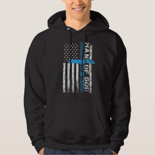 Man Of God Cross Us Flag Jesus Christian Husband D Hoodie