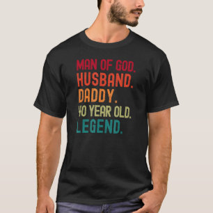 Man of God Husband Dad Funny 40th Birthday Vintage T-Shirt