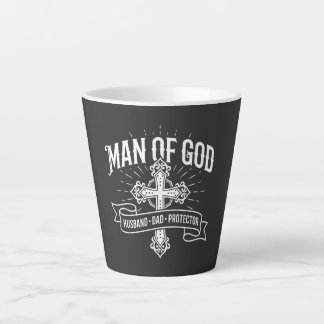 Man Of God Husband Dad Protector Shirt Christian Latte Mug