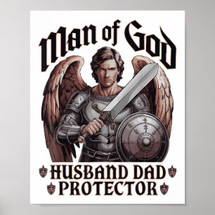 Man Of God Husband Papa Christian Jesus Blessed Da Poster