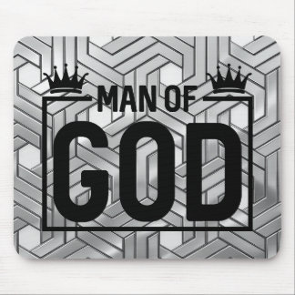 Man of God Metallic Black and Silver Mouse Pad