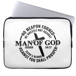 Man of God, No Weapon Formed Against Me Shall Pros Laptop Sleeve