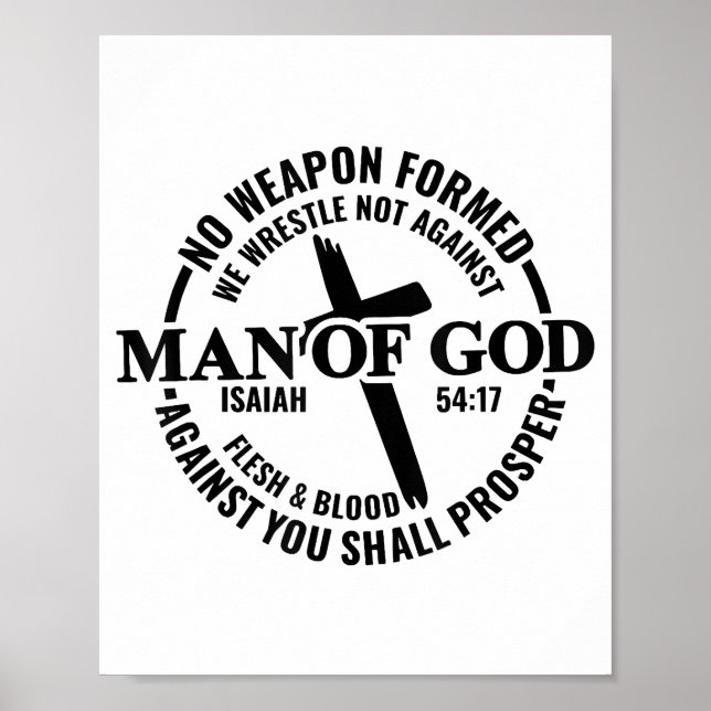 Man of God, No Weapon Formed Against Me Shall Pros Poster (Front)