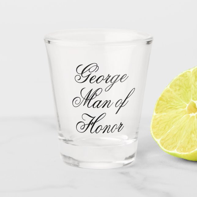 Man of Honor Shot Glass | Wedding Party Shot Glass (Front)