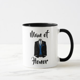 Man of Honour Blue Tuxedo Wedding Coffee Mug