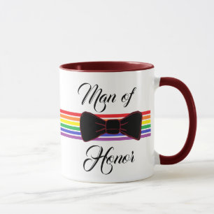 Man of Honour Burgundy Bow Tie Coffee Mug