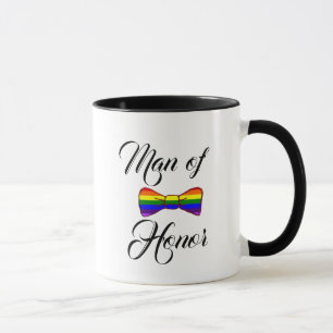 Man of Honour Rainbow Bow Tie Coffee Mug