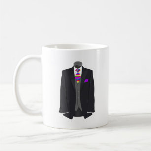 Man of Honour Rainbow Tie Tuxedo Wedding Coffee Mug