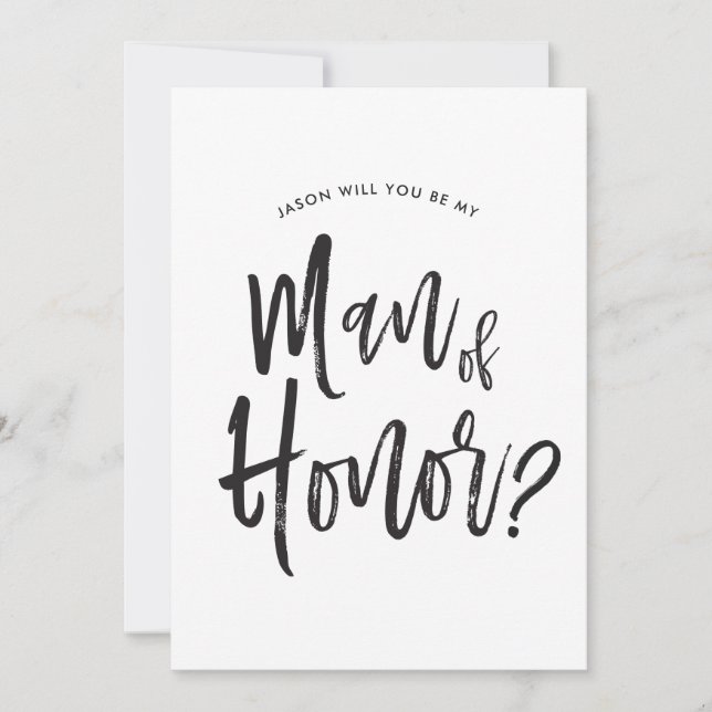 Man of Honour | Script Style Custom Wedding Invitation (Front)