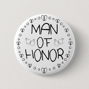 Man of Honour Wedding 6 Cm Round Badge