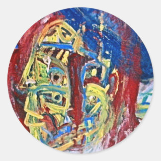 MAN OF MANY FACES CLASSIC ROUND STICKER