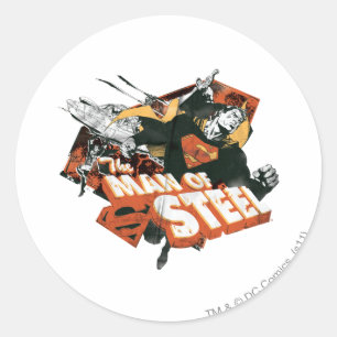 Man of Steel Collage Classic Round Sticker
