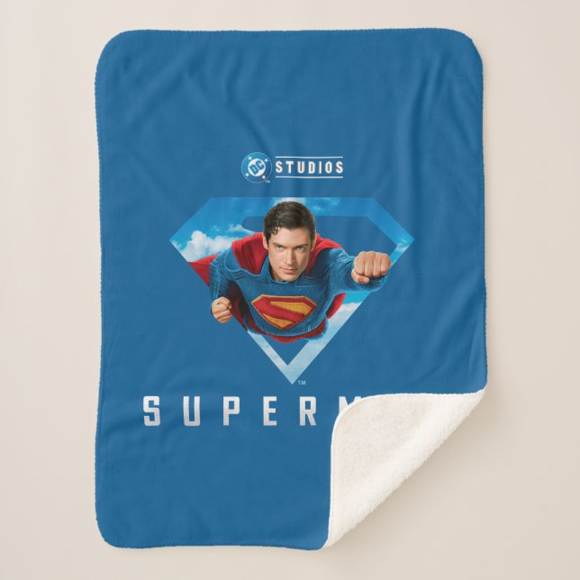 Man of Steel in Flight Sherpa Blanket (Front)