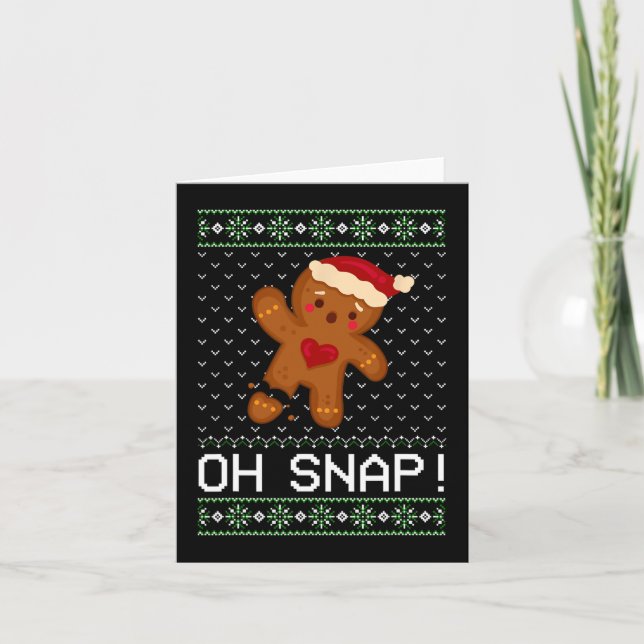 Man Oh Snap Christmas Cookie  Card (Front)