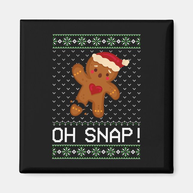 Man Oh Snap Christmas Cookie  Magnet (Front)
