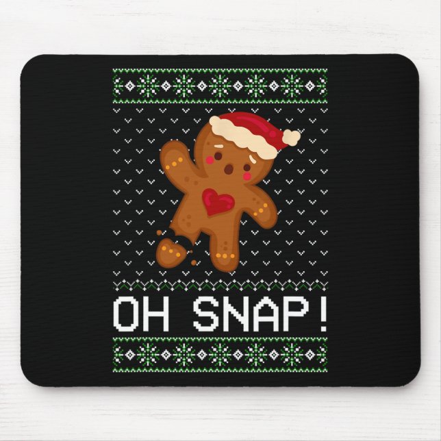 Man Oh Snap Christmas Cookie  Mouse Mat (Front)