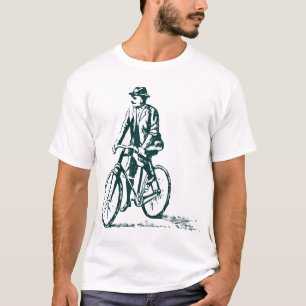Man on a Bike - Dark Green T-Shirt