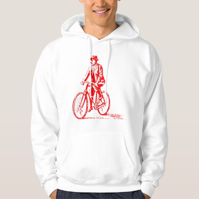 Man on a Bike - Red Hoodie (Front)
