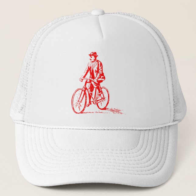 Man on a Bike - Red Trucker Hat (Front)