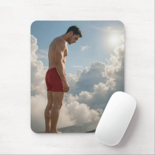 Man On a Diving Board In the Clouds Mouse Mat