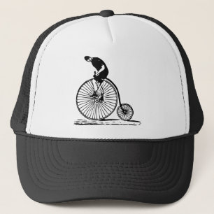 Man on a Penny Farthing - Black Trucker Hat