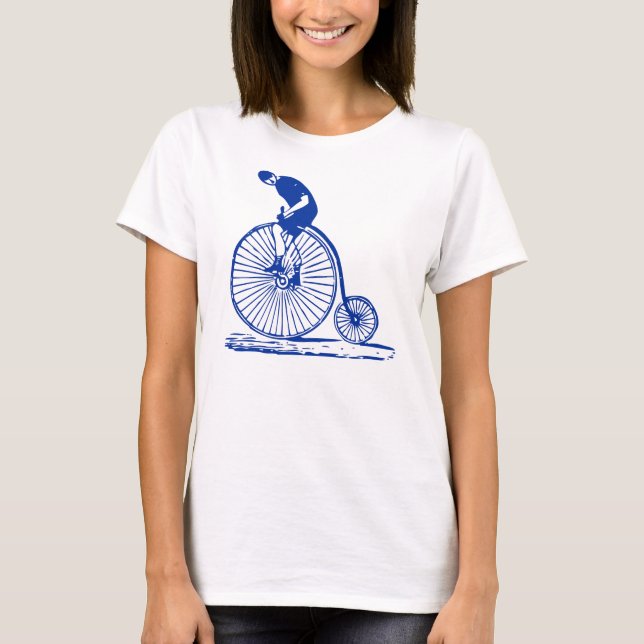 Man on a Penny Farthing - Navy T-Shirt (Front)