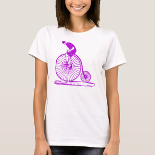 Man on a Penny Farthing - Purple T-Shirt