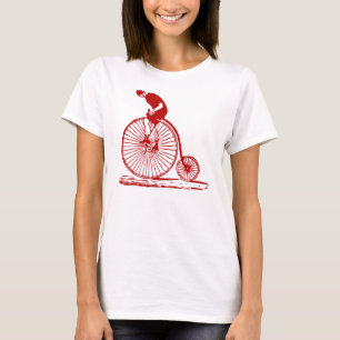Man on a Penny Farthing - Ruby Red T-Shirt