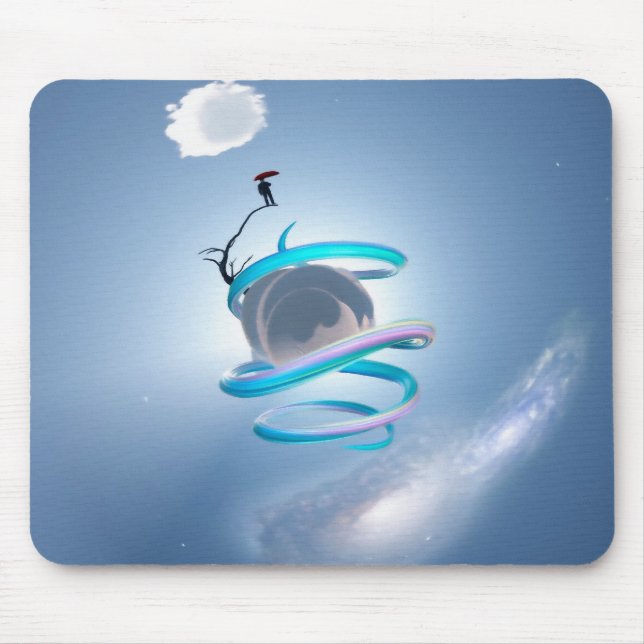 Man on a sandy sphere mouse mat (Front)