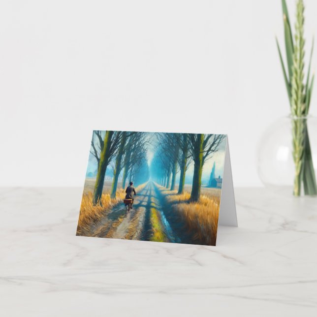 Man on Bicycle Card (Front)