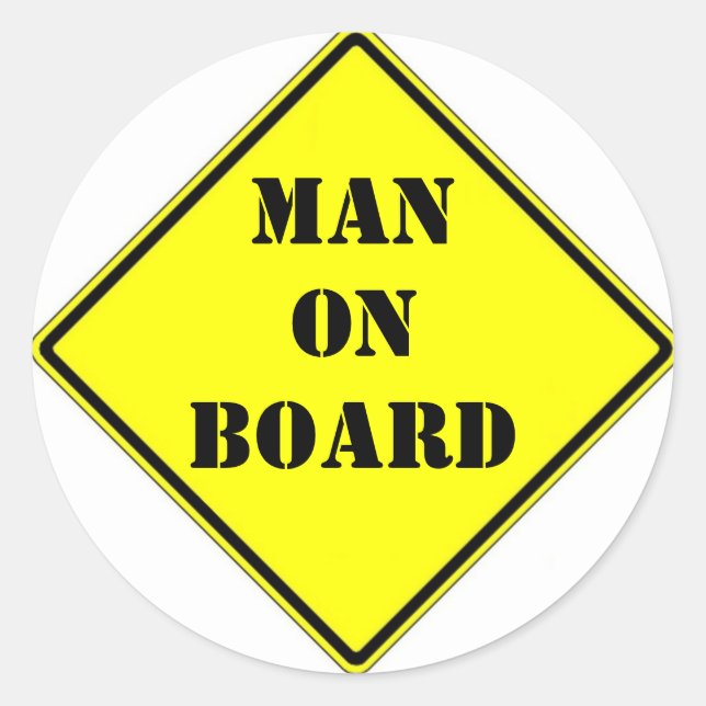 Man on Board Classic Round Sticker (Front)
