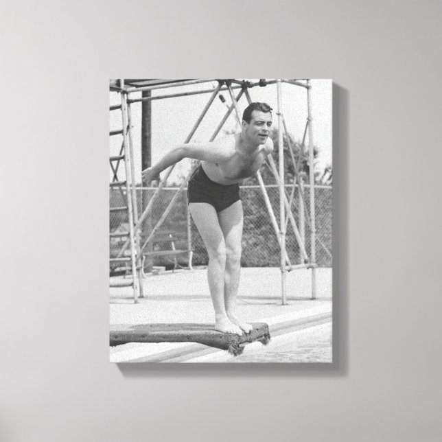 Man on Diving Board Canvas Print (Front)