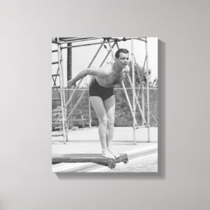 Man on Diving Board Canvas Print