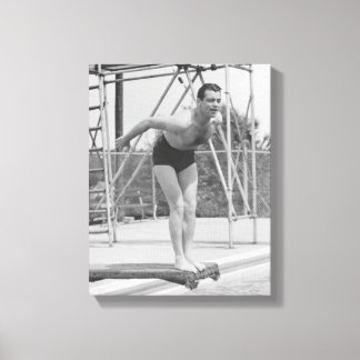 Man on Diving Board Canvas Print