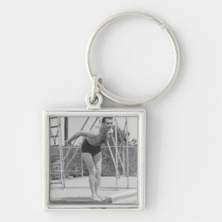 Man on Diving Board Key Ring
