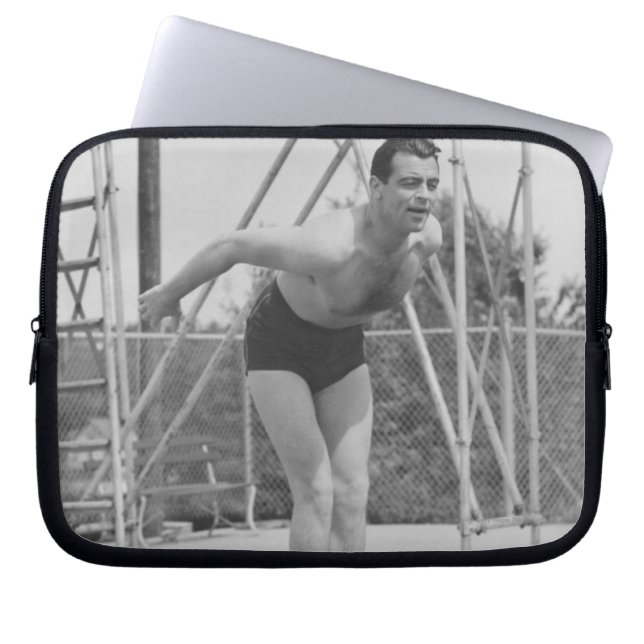 Man on Diving Board Laptop Sleeve (Front)
