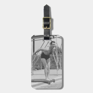 Man on Diving Board Luggage Tag